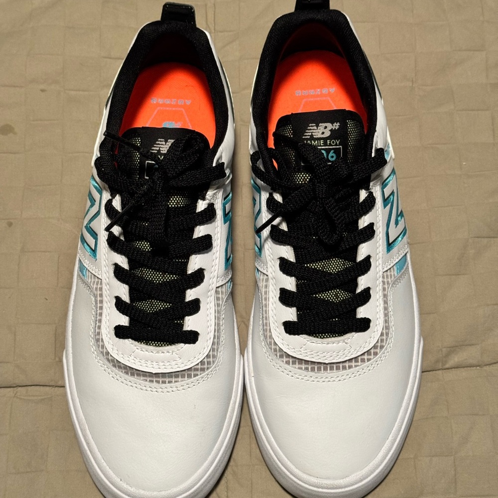 New Balance White and Teal Jamie Foy 306 Men's Sneakers - Size 10